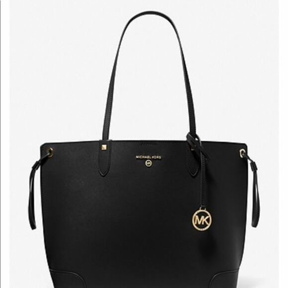 Michael Kors Black Tote Bag with Gold Accents - Picture 7 of 16